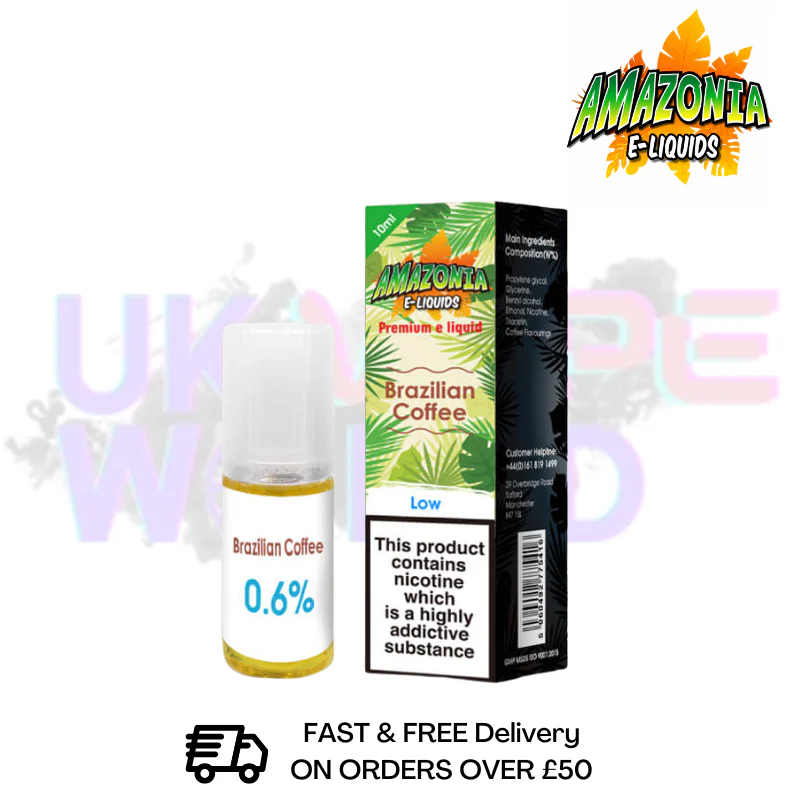Amazonia 10ml Brazilian Coffee Eliquid Only £2.99 (PCS)