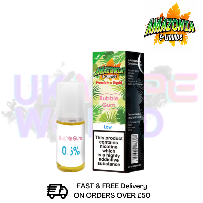 Amazonia 10ml Bubble Gum Eliquid Only £2.99 (PCS)