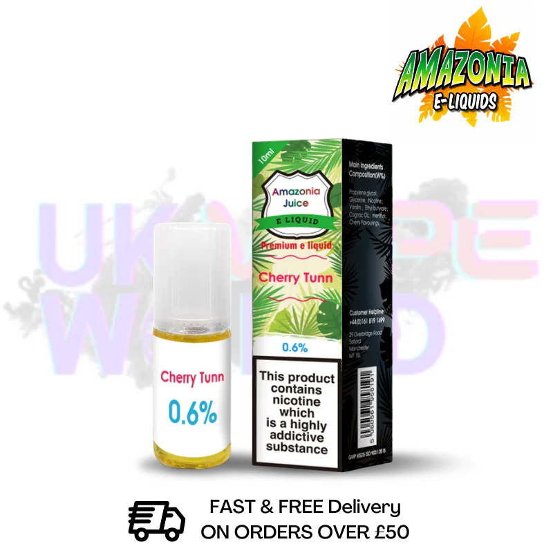 Amazonia 10ml Cherry Tunn Eliquid Only £2.99 (PCS)