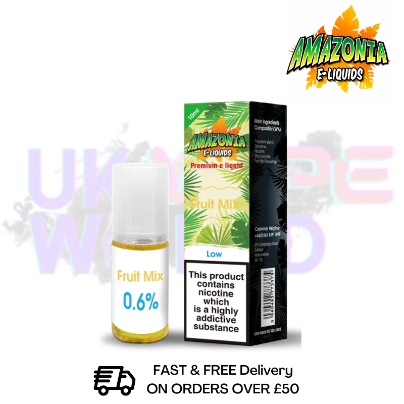 Amazonia 10ml Fruit Mix Eliquid Only £2.99 (PCS)
