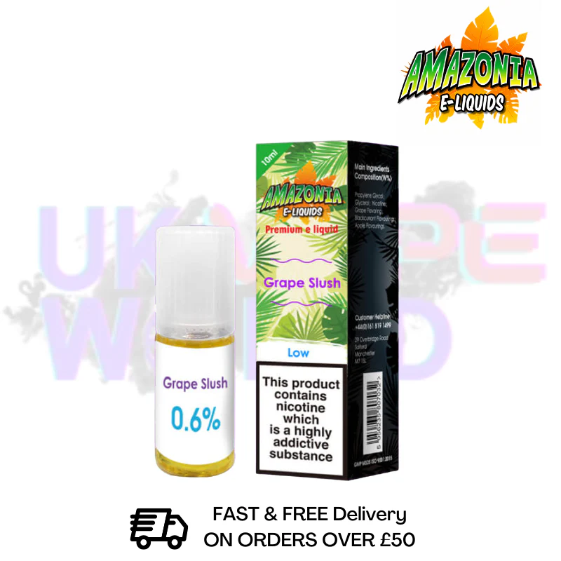 Amazonia 10ml Grape Slush Eliquid Only £2.99 (PCS)