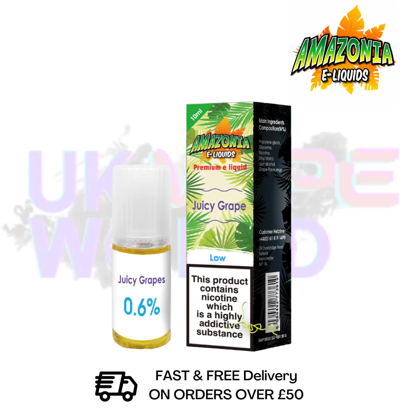 Amazonia 10ml Juicy Grape Eliquid Only £2.99 (PCS)