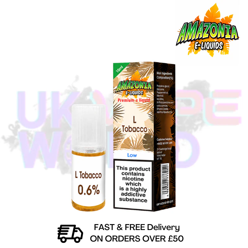 Amazonia 10ml L Tobacco Eliquid Only £2.99 (PCS)