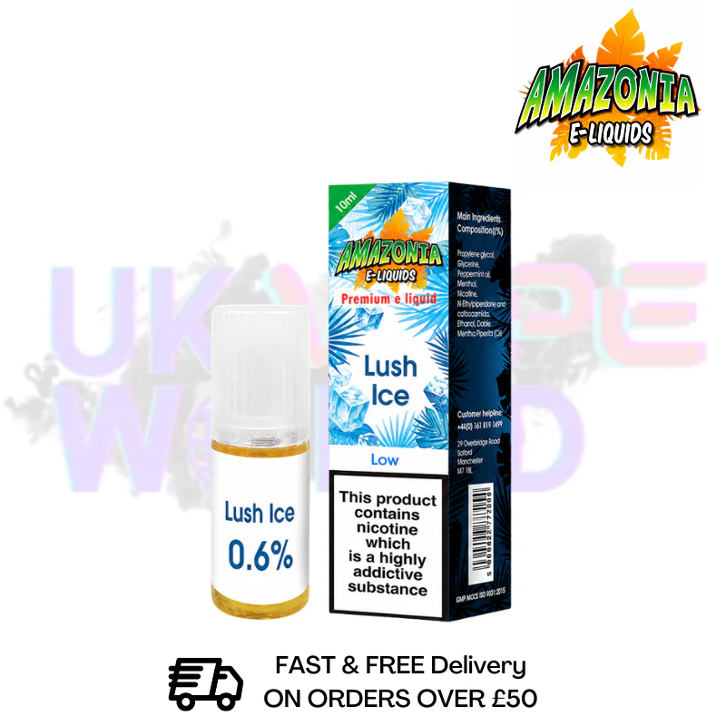Amazonia 10ml Lush Ice Eliquid Only £2.99 (PCS)