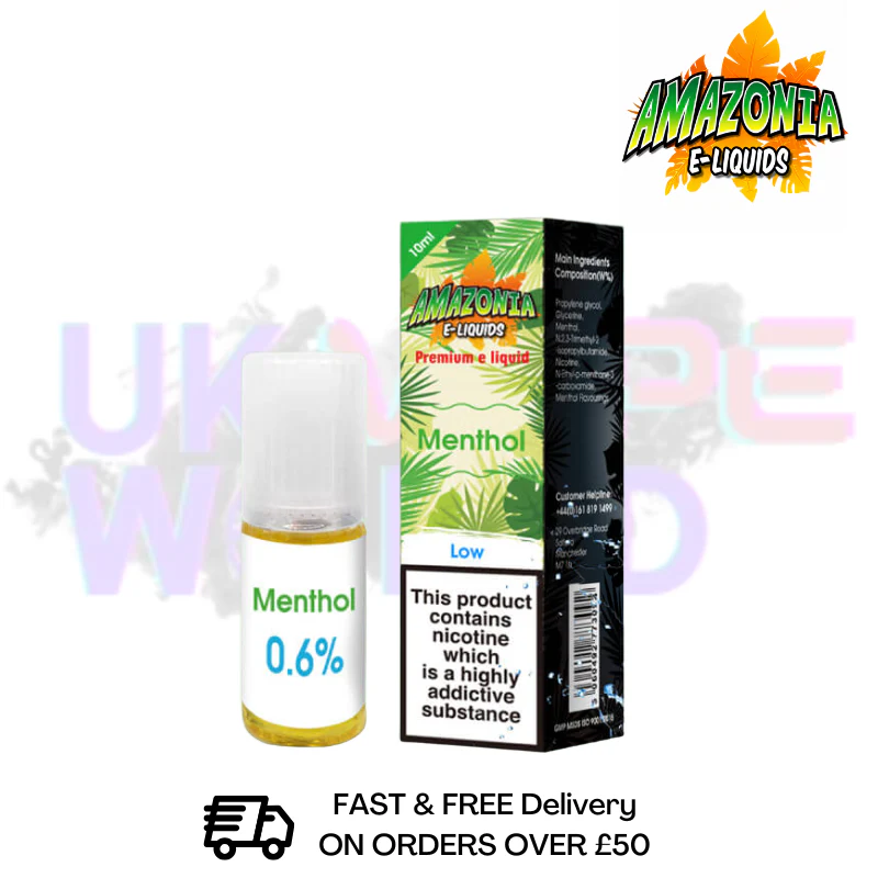 Amazonia 10ml Menthol Eliquid Only £2.99 (PCS)