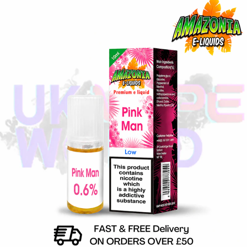 Amazonia 10ml Pink Man Eliquid Only £2.99 (PCS)