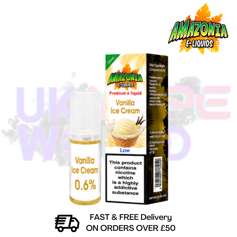 Amazonia 10ml Vanilla Ice Cream Eliquid Only £2.99 (PCS)