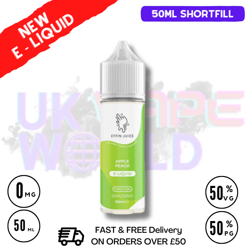 Apple Peach EFFIN Juice 50ML Shortfill Eliquid - ONLY £4.00