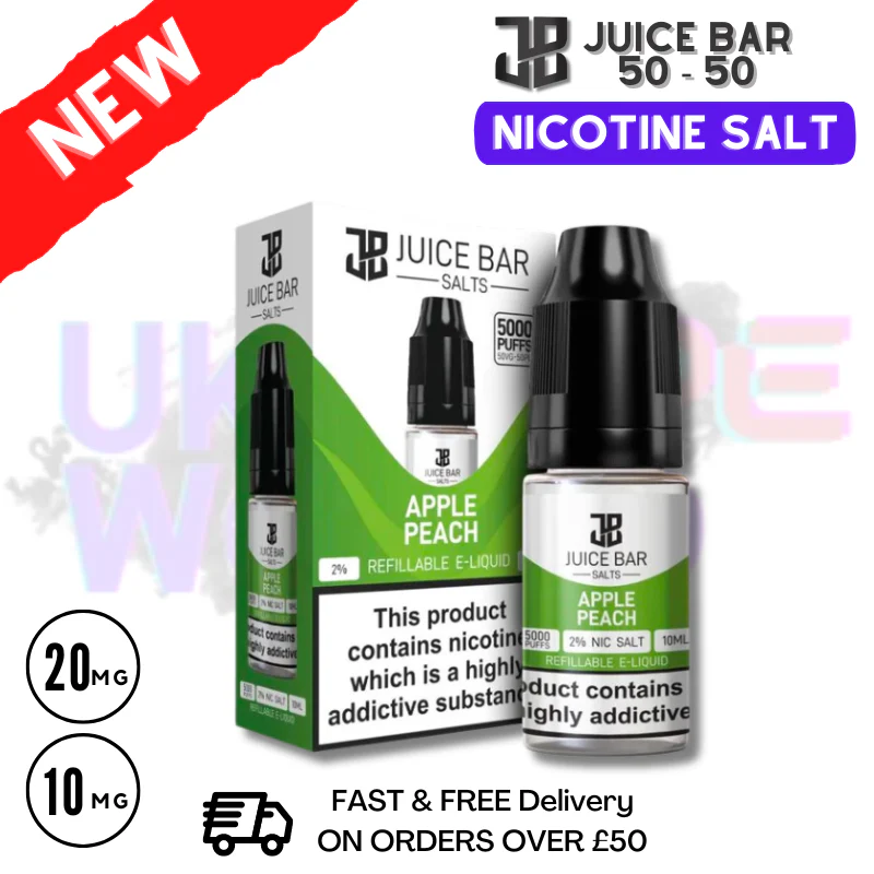 Apple Peach Juice Bar Nic Salt 10ML eLiquid Only £1.99