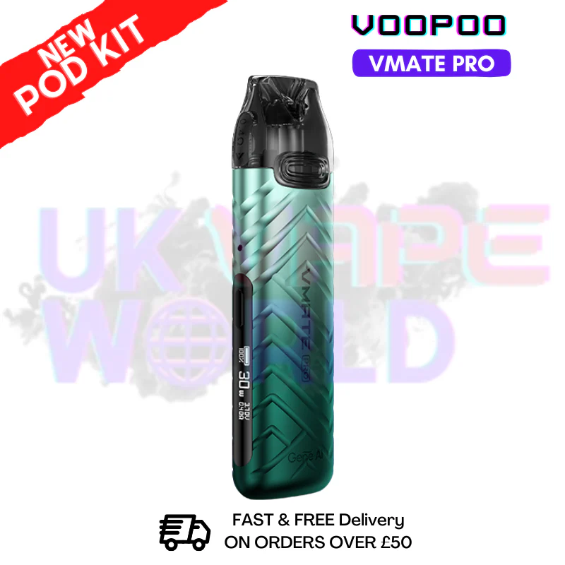 Green Voopoo Vmate Pro 25W Pod Kit - Free NicSalt