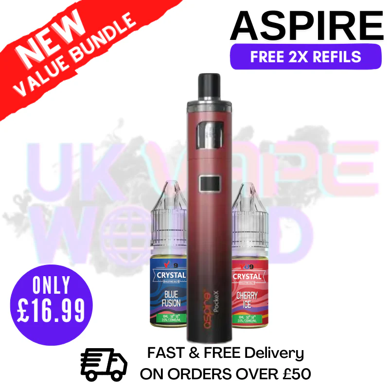 Aspire Pockex Red Gradient AIO Vape Pen Starter Kit | Cheapest