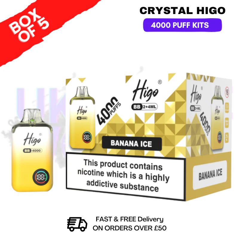 Banana ICE Crystal Higo 4000 Pod Kits Box Of 5