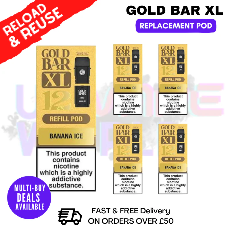 Banana Ice Gold Bar XL REFIL Pods Box Of 5