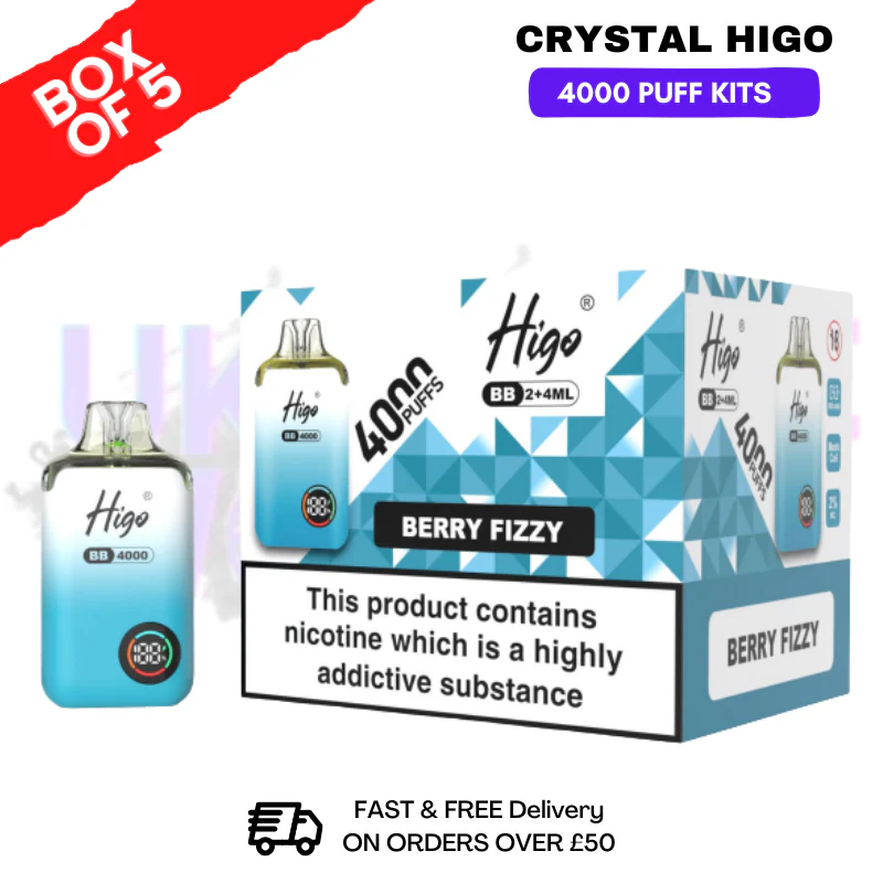 Berry Fizz Crystal Higo 4000 Pod Kits Box Of 5
