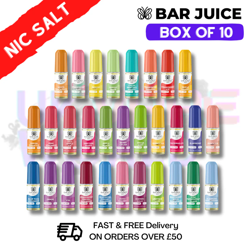 Best Mixed Flavours - Bar Juice 5000 Nic Salt Box Of 10