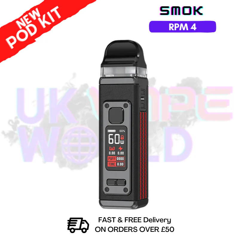 Black Leather Smok Rpm 4 Pod Kit + Free Nic Salt
