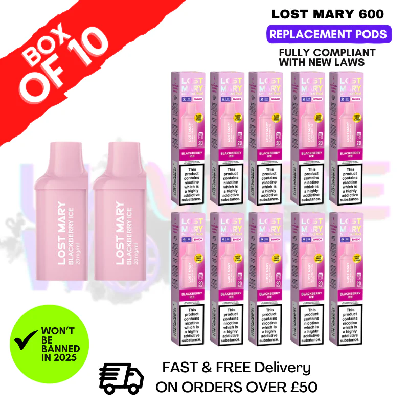 Blackberry Apple Lost Mary 600 Puff Replacement Pods Box Of 10