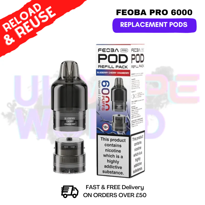 Blue Cherry Cranberry FEOBA Pro 6000 Replacement Pods