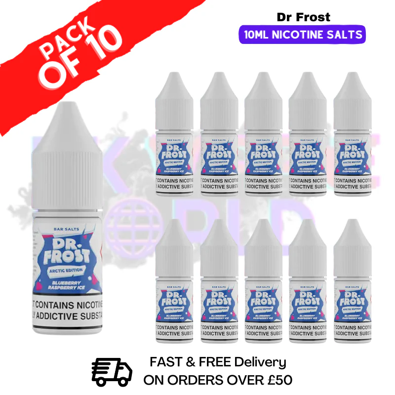 Blue Raspberry ICE Dr Frost Nic Salt Box of 10
