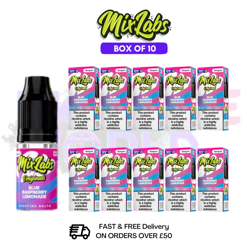 Blue Raspberry Lemonade MixLabs Nic Salt BOX OF 10 - £17.99