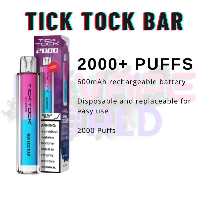 Blue Razz Blast Tick Tock Mini 2000 Puff Kit - Image 3