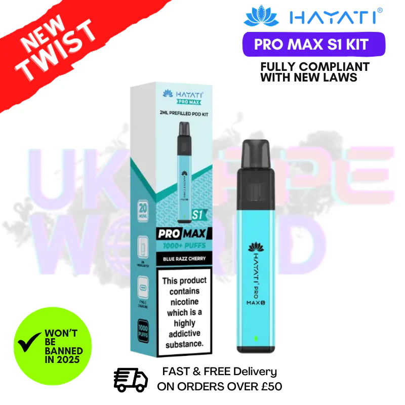 Blue Razz Cherry Hayati S1 Pro Max Kit - £3.99