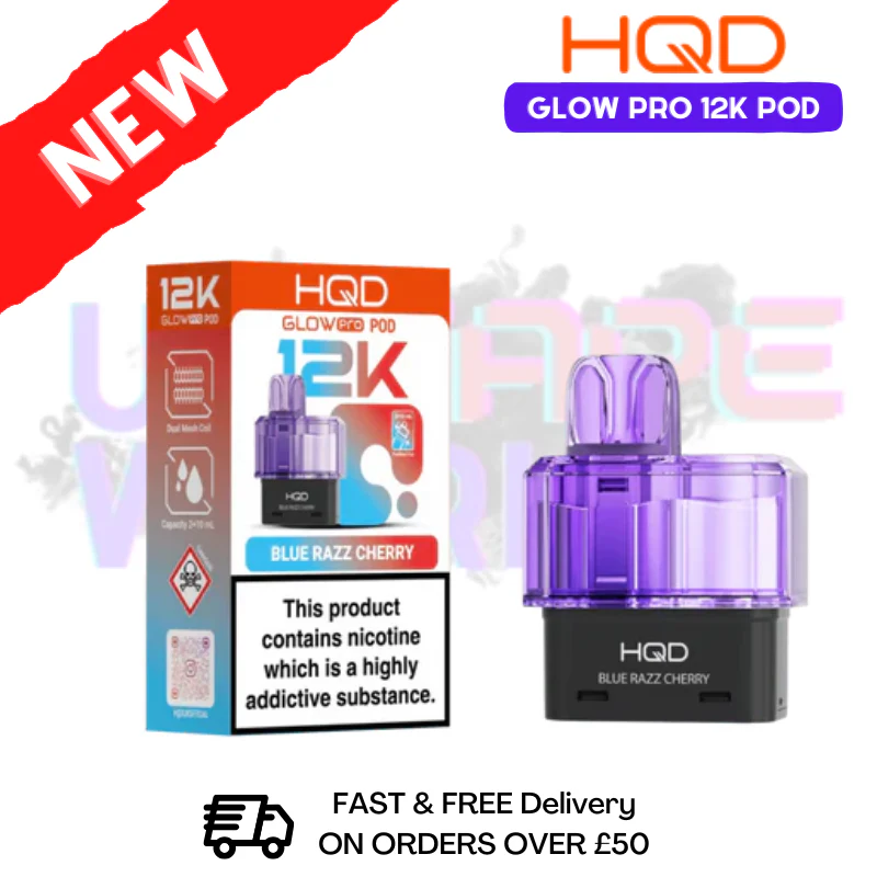 Blue Razz Cherry HQD Glow Pro 12K Replacement Pods
