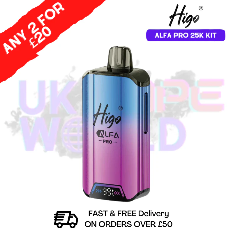 Blue Razz Cherry Higo 25K Alfa Pro Pod Kit - Any 2 For £20