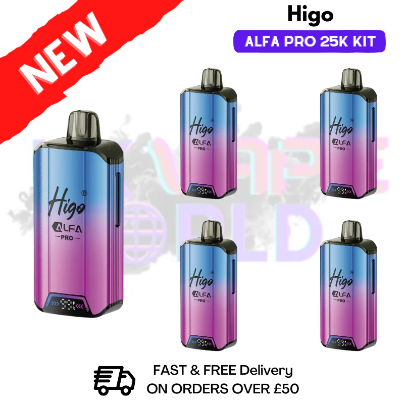Blue Razz GB Higo Alfa 25K Kit Box Of 5 - £24.99