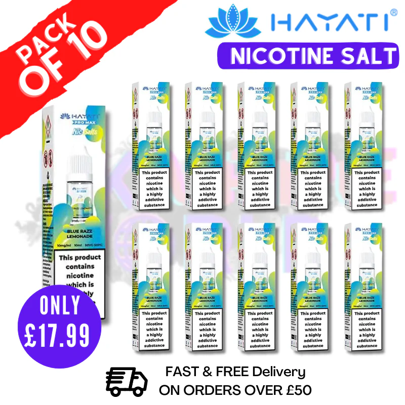 Blue Razz Lemonade Hayati Pro Max Nic Salt Box Of 10