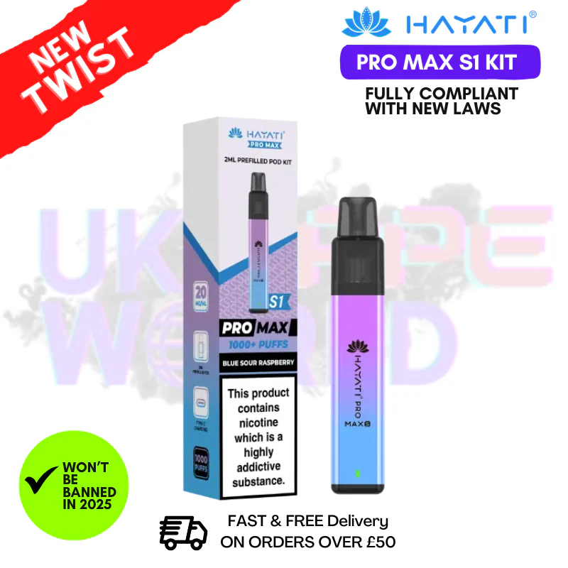 Blue Sour Rasp Hayati S1 Pro Max Kit - £3.99