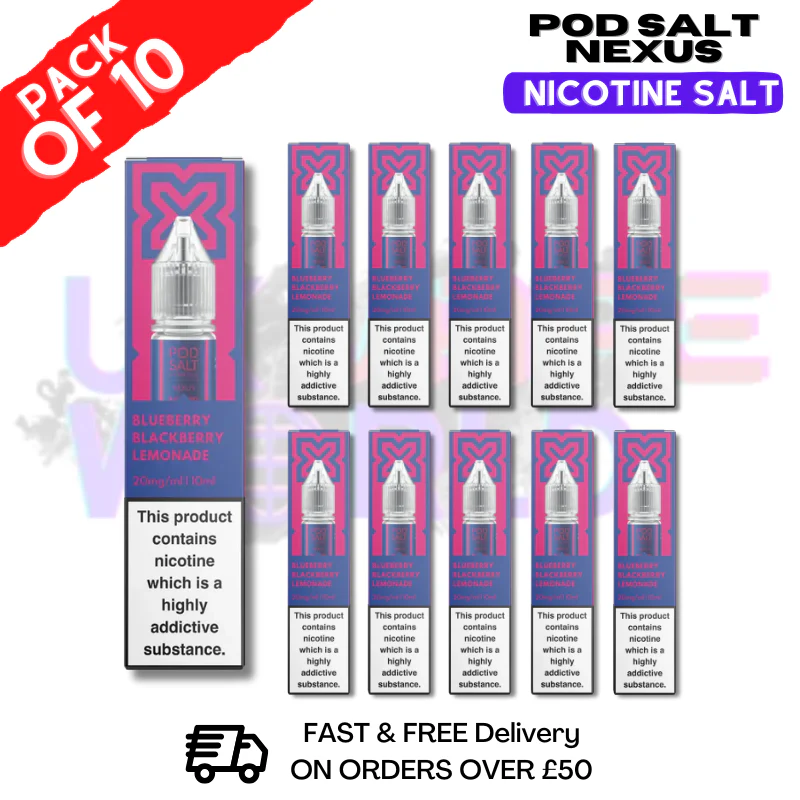 Blue Black Lemonade Pod Salt Nexus Nic Salt Box Of 10