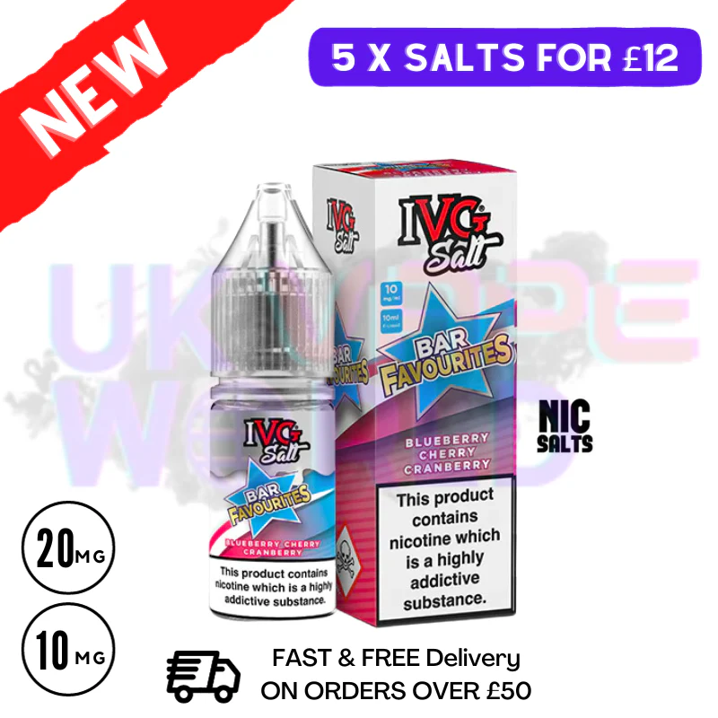 Blueberry Cherry Cranberry IVG "Bar Favourites" Salt 10ml Nic Eliquid