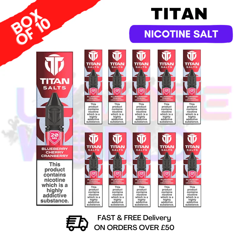 Blue Cherry Cran Titan 10ml Nic Salt BOX OF 10