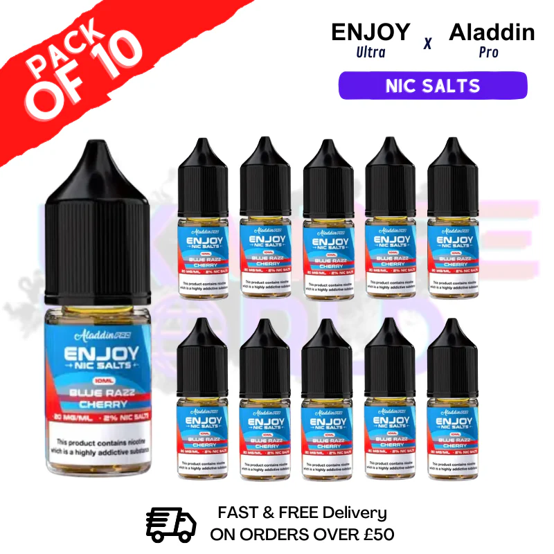 Blue Razz Cherry Enjoy Ultra X ALADDIN Nic Salt Box Of 10