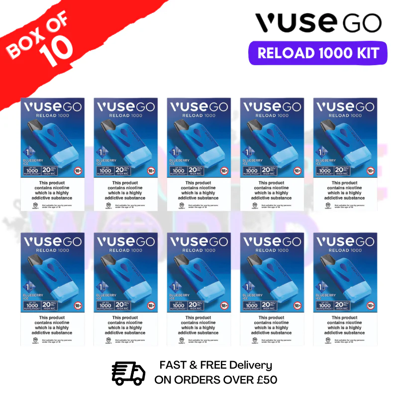 Blueberry Ice Vuse Go Reload 1000 Prefilled Pod Kit Box of 10