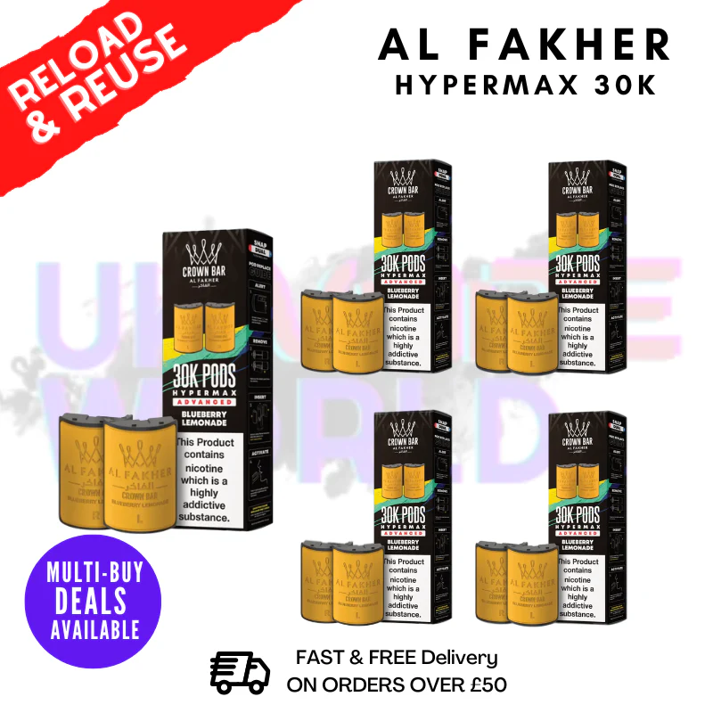 Blueberry Lemonade AL Fakher 30K Box Of 5 Replacement Pods