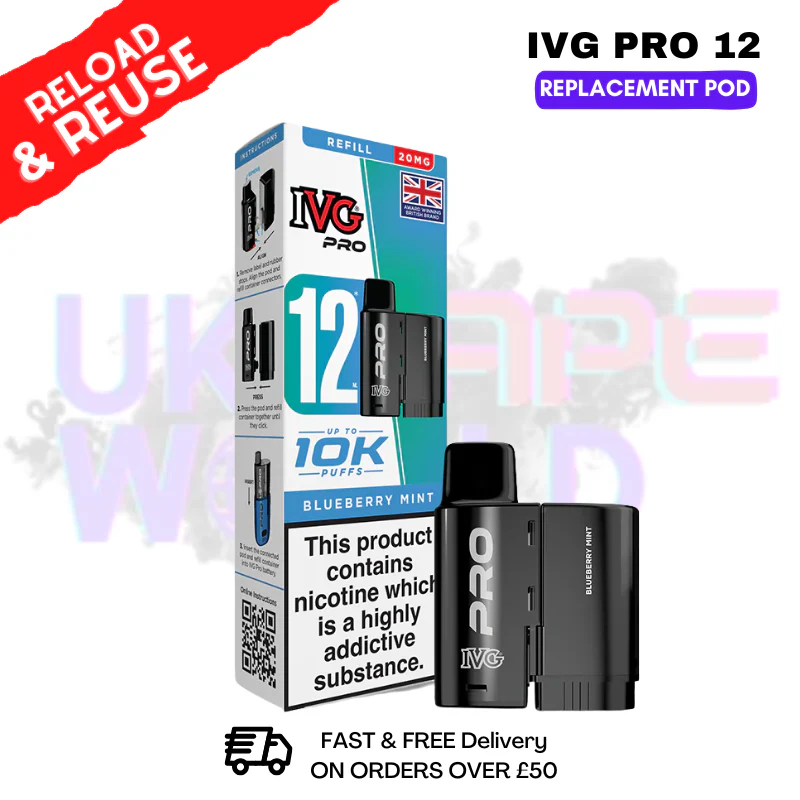 Blueberry Mint IVG Pro 12 REFIL Pod Pack