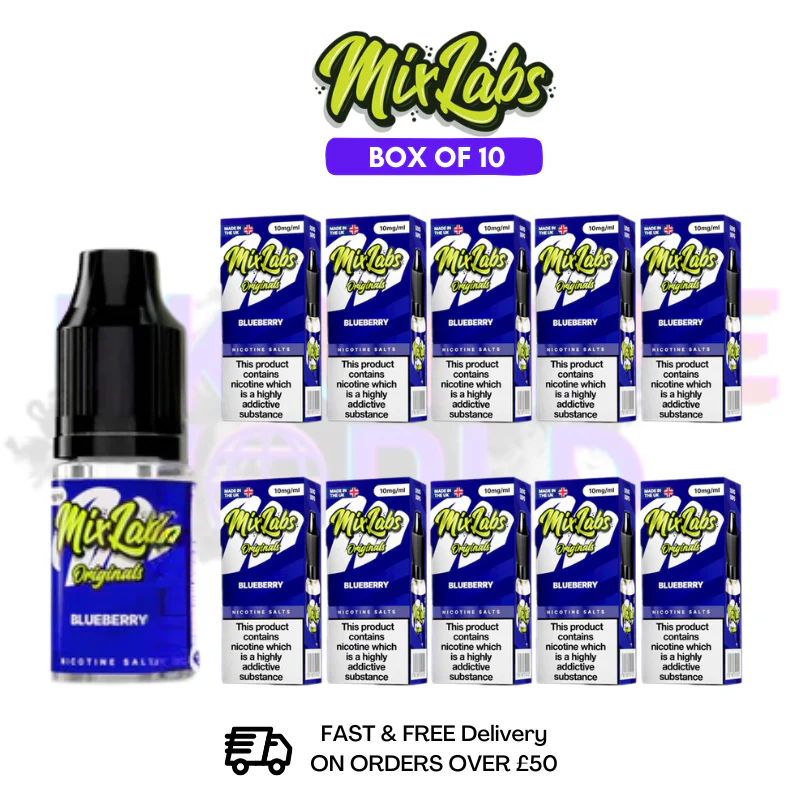 Blueberry MixLabs Nic Salt BOX OF 10 - £17.99