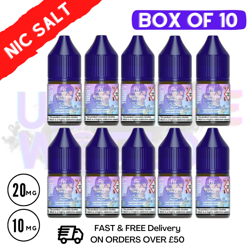 Blueberry on Ice RandM Tornado 7000 Nic Salt BOX OF 10