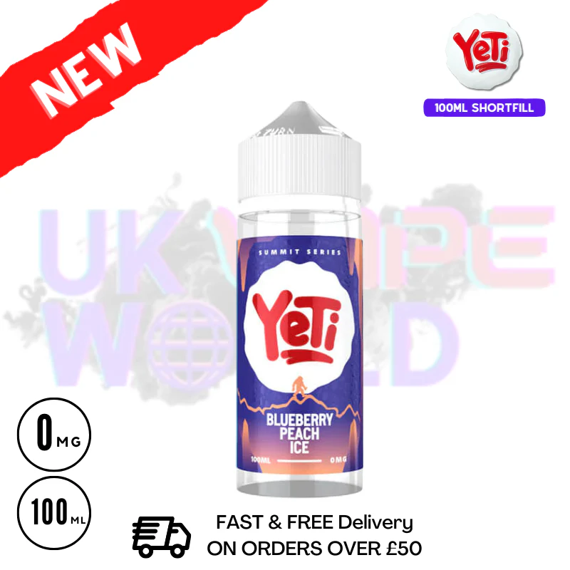 Blueberry Peach ICE Yeti Summit Shortfill Juice 100ML Eliquid