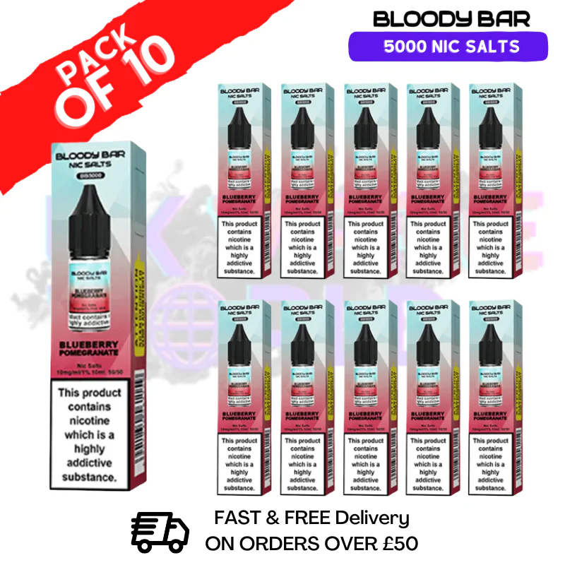 Blueberry Pomegranate Bloody Bar 5000 Bar Salt Box Of 10