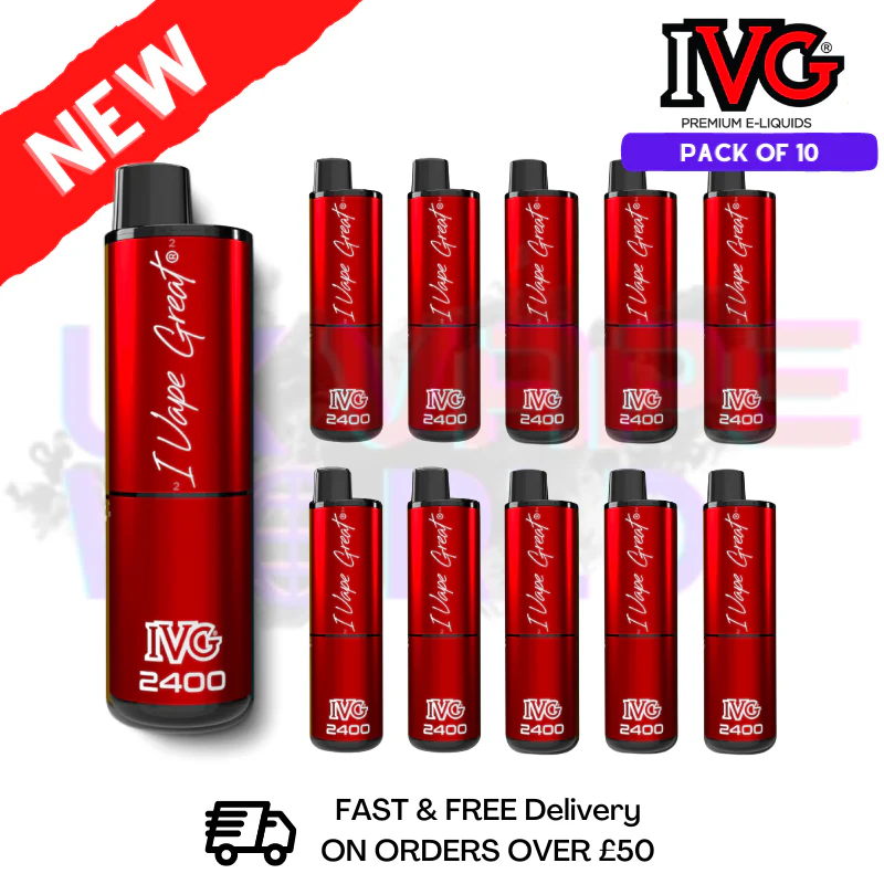 Box Of 10 - Strawberry Edition (NEW) IVG 2400 Prefilled Pen Kit