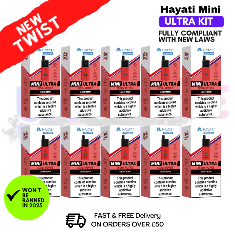 Cherry Berry Hayati Mini Ultra 1500 Box Of 10