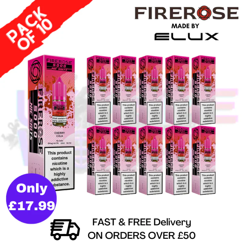 Cherry Cola Firerose 5000 Nic Salt Box Of 10