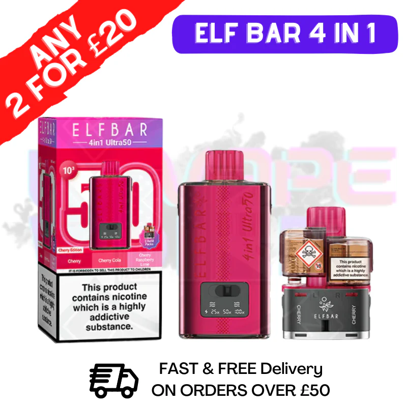 Cherry Edition Elf Bar 4 in 1 Ultra Puff Kit