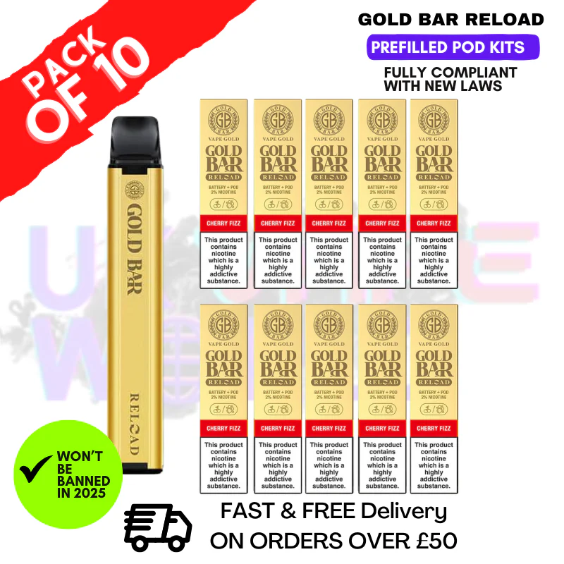 Cherry Fizz Gold Bar Reload Prefilled Pod Kit Box of 10
