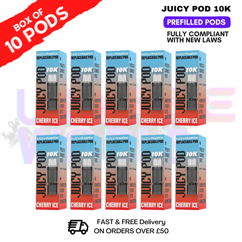 Cherry ICE Juicy Pod 10K Prefilled Pods Box Of 10