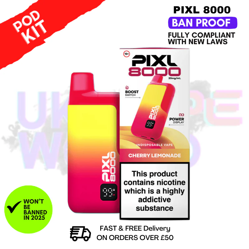 Cherry Lemonade Pixl 8000 Puff Pod Kit