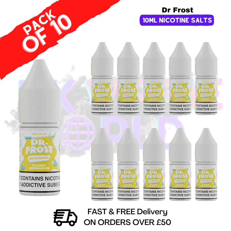 Coconut Lemonade ICE Dr Frost Nic Salt Box of 10